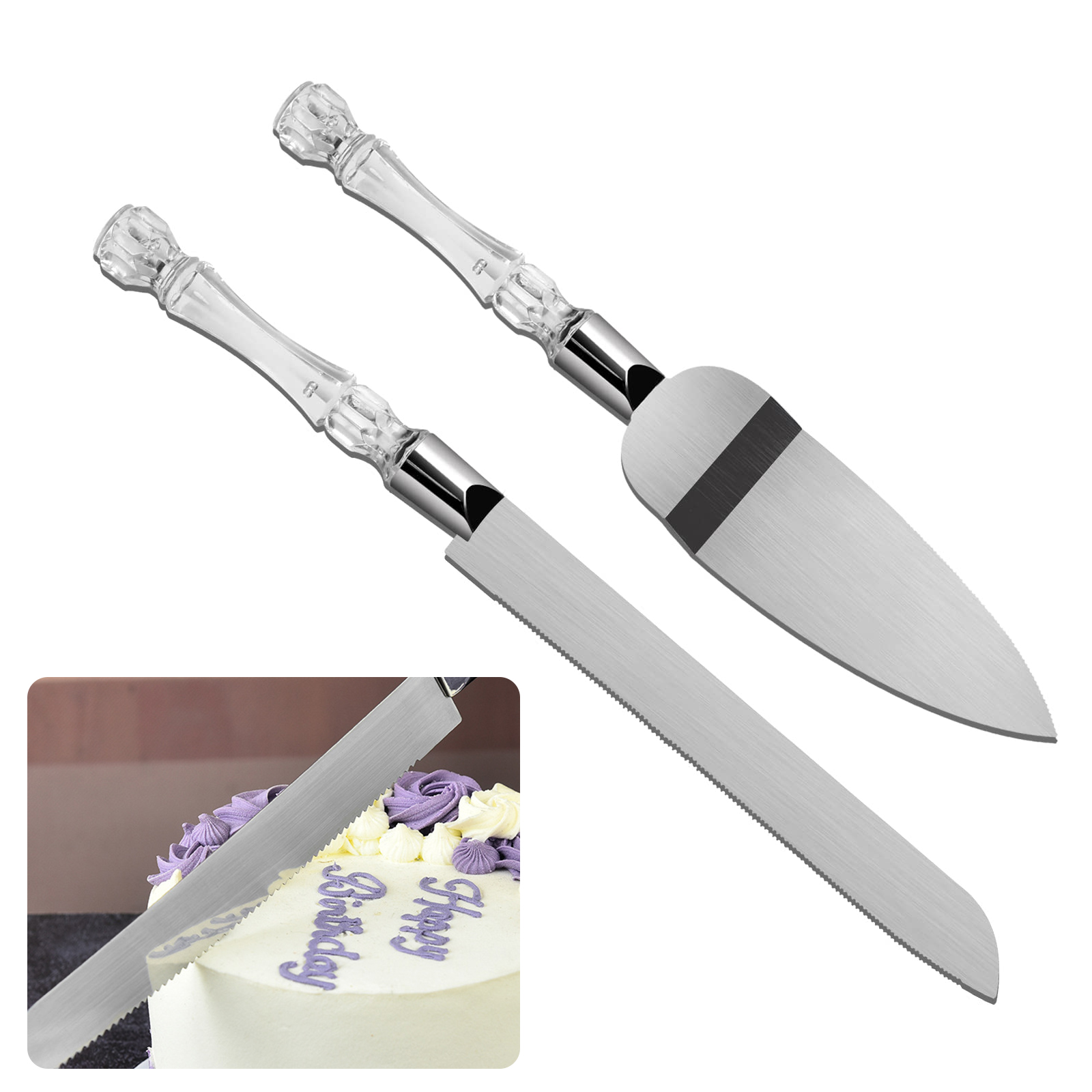 Offset Spatula Set - Pisau kue dan Set Server kristal