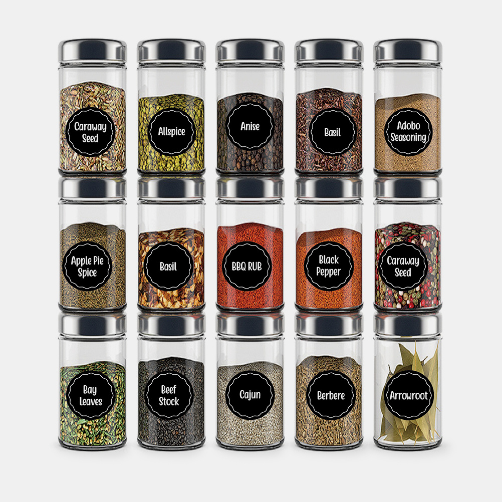 Kitchen Baking Pantry - 144pcs Stiker Label Bumbu Persegi Panjang