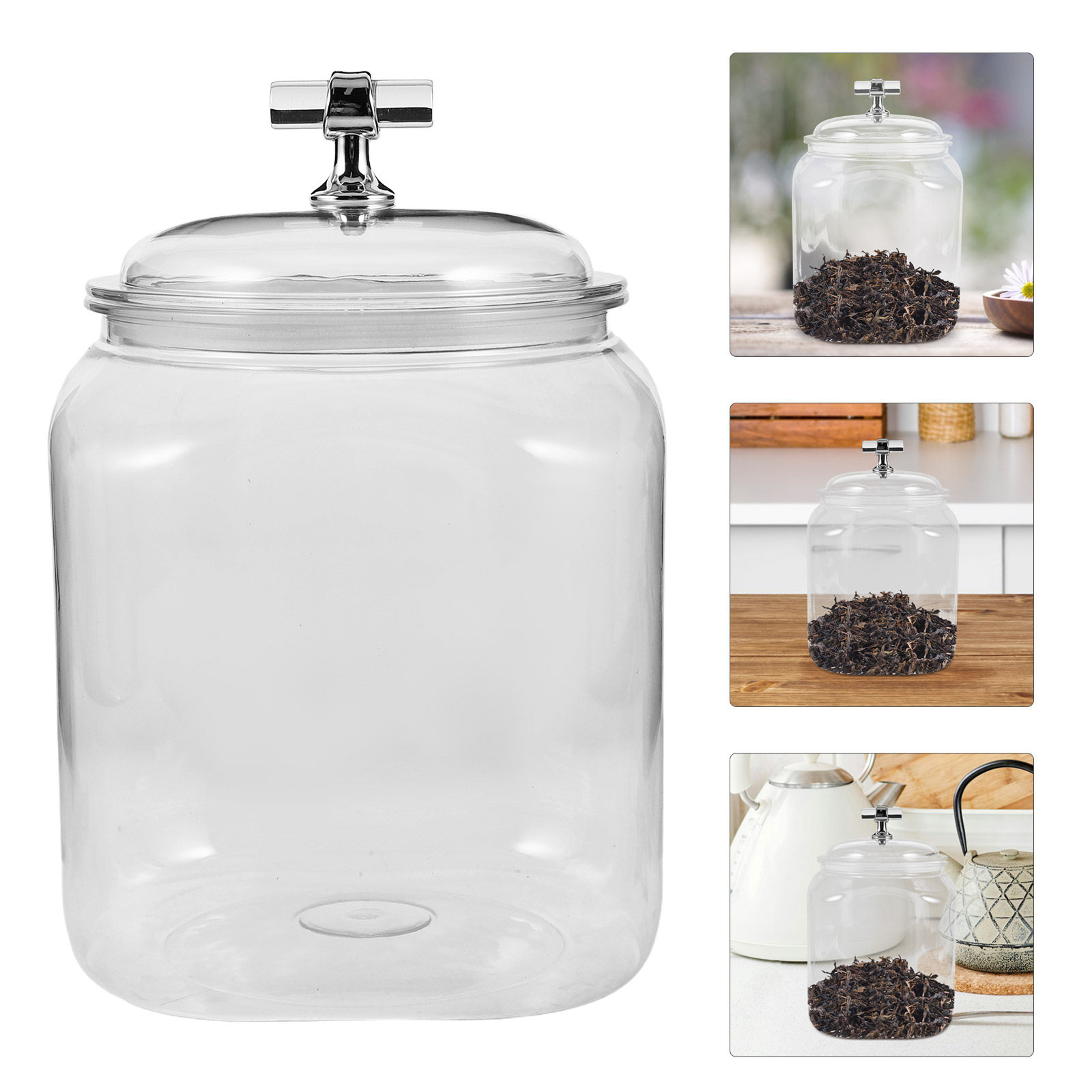 Kitchen Baking Pantry - Toples plastik bening berukuran besar dan