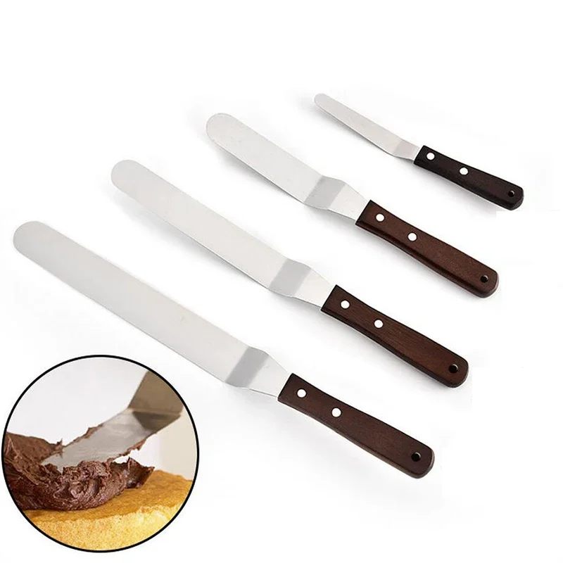 Offset Spatula Set - Spatula kue Stainless Steel 4/6/8/10 inci,