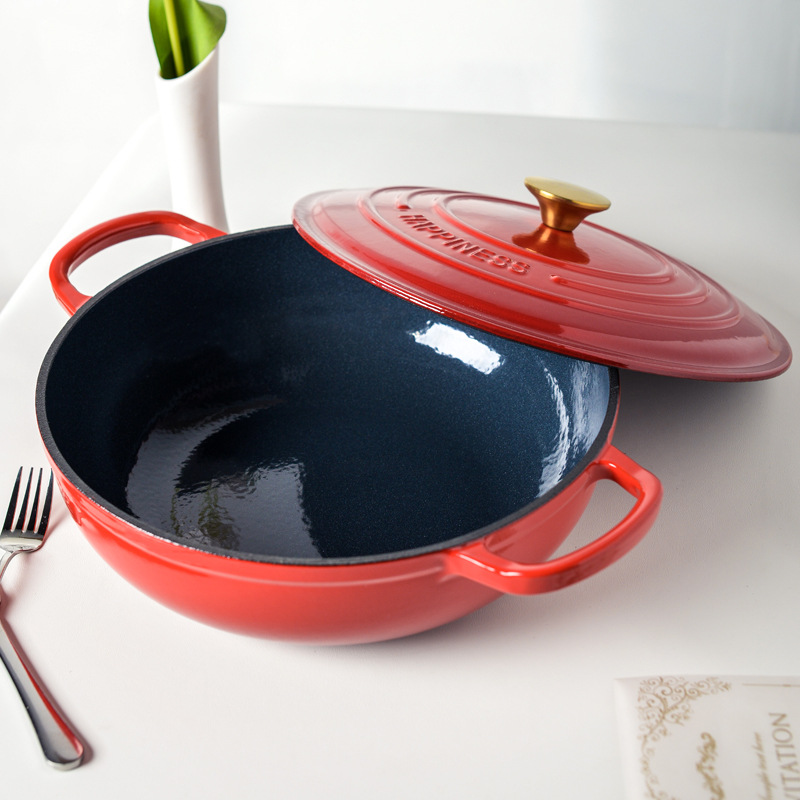 Bread Baking Kitchen Utensils - 30Cm Enamel Besi Cor Bulat Oven