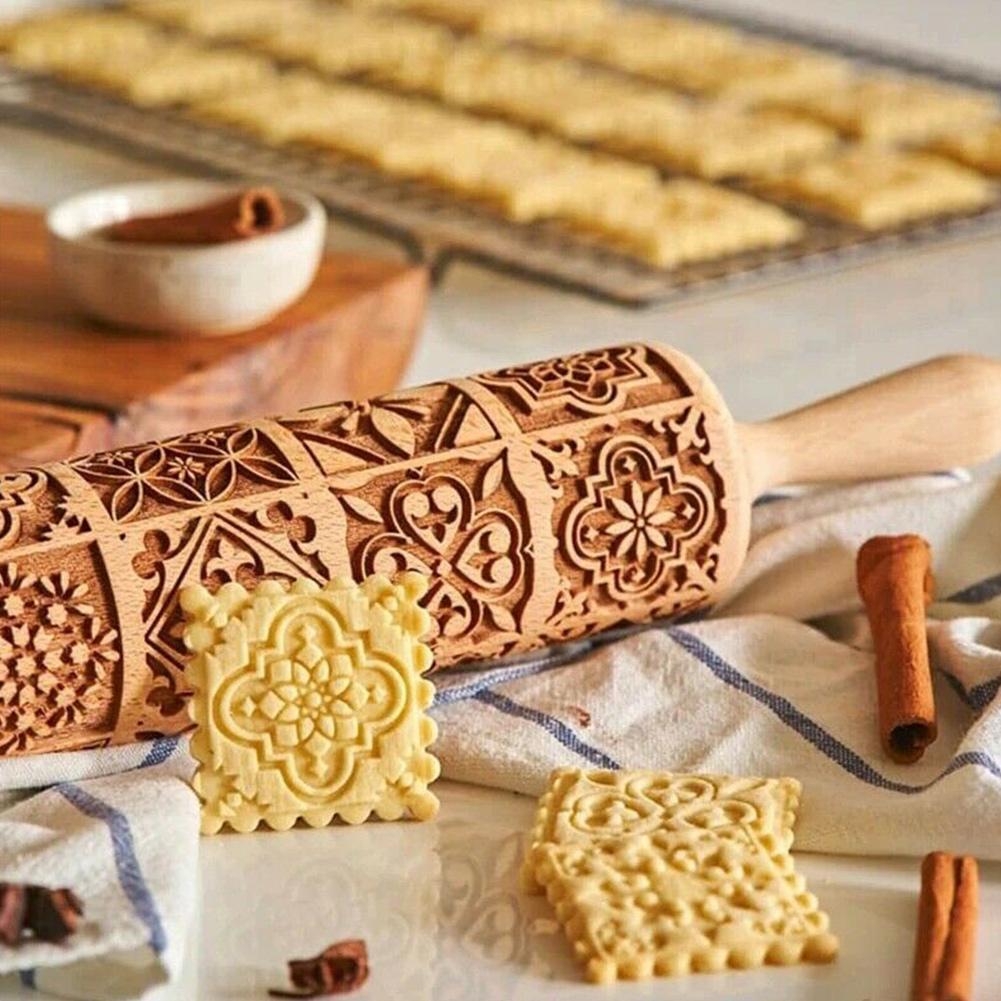Kitchen Roll Baking - 1 Buah Pin Penggulung Timbul Bunga