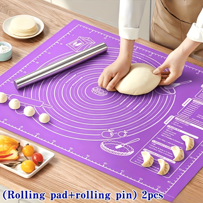2Pcs Set Alas Adonan Silikon & - Kitchen Roll Baking ulasan dan harga