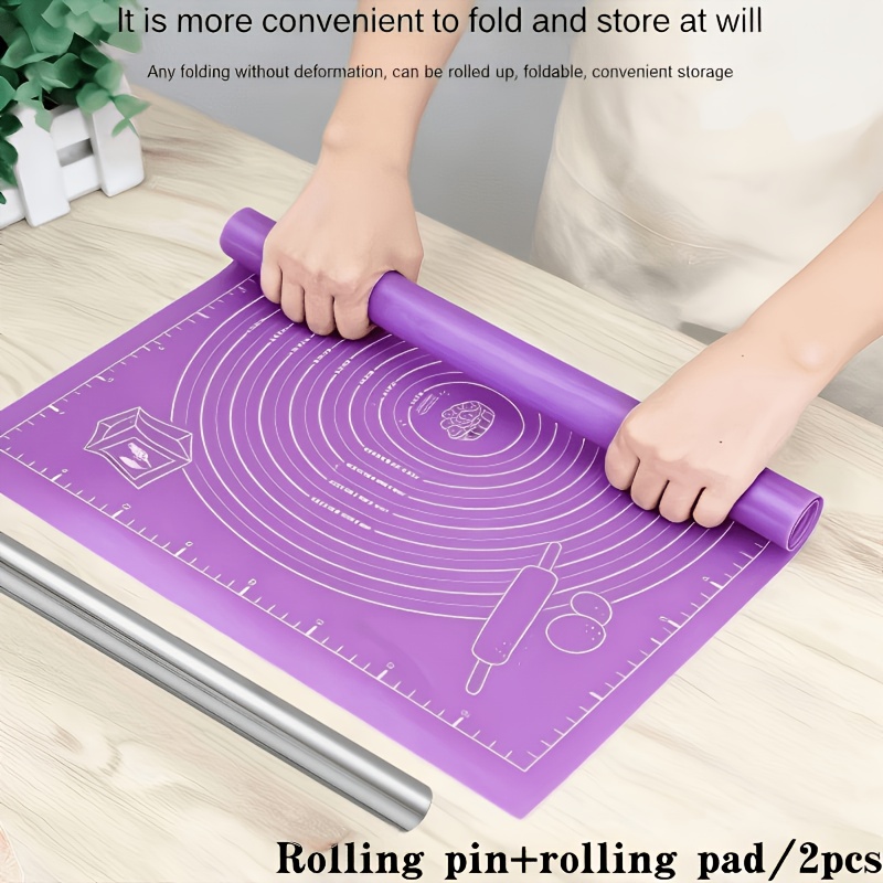 2Pcs Set Alas Adonan Silikon & - Kitchen Roll Baking ulasan dan harga
