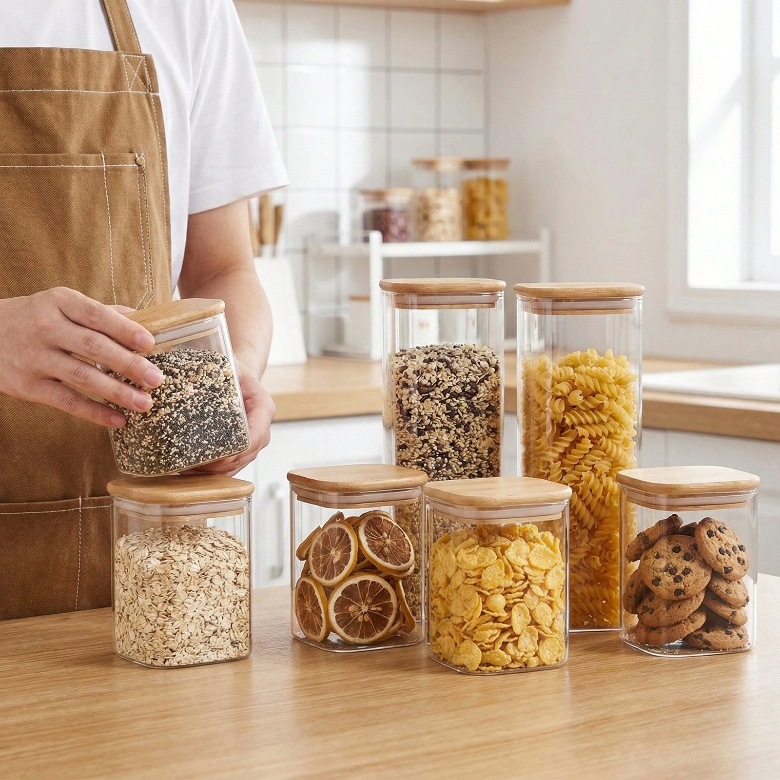 6/12 buah wadah penyimpanan ma - Kitchen Baking Containers ulasan dan harga