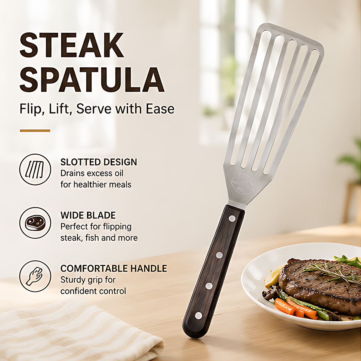Spatula Ikan, Spatula Logam St - Offset Spatula Set ulasan dan harga