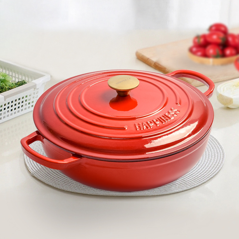 30Cm Enamel Besi Cor Bulat Ove - Bread Baking Kitchen Utensils ulasan dan harga