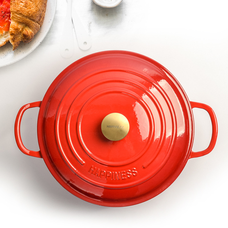 30Cm Enamel Besi Cor Bulat Ove - Bread Baking Kitchen Utensils ulasan dan harga