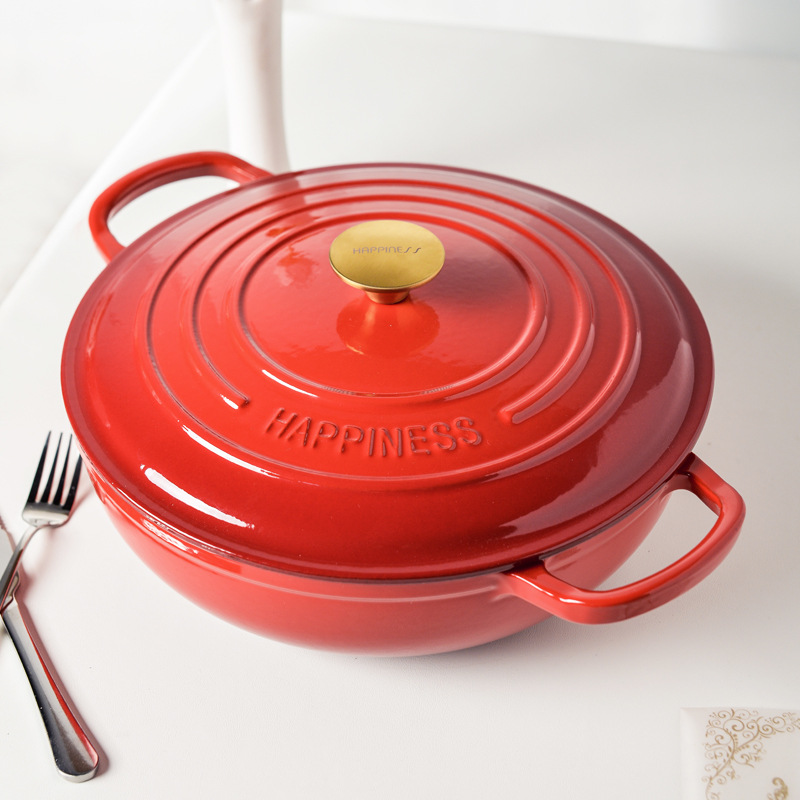 30Cm Enamel Besi Cor Bulat Ove - Bread Baking Kitchen Utensils ulasan dan harga