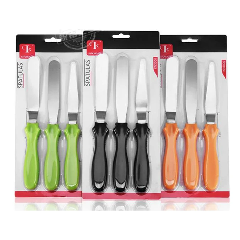 3 buah/Set alat pemotong Spatu - Offset Spatula Set ulasan dan harga