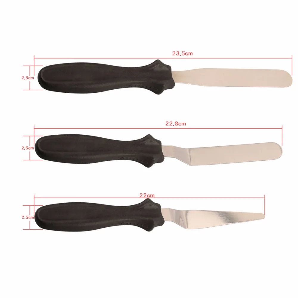 3 buah/Set alat pemotong Spatu - Offset Spatula Set ulasan dan harga