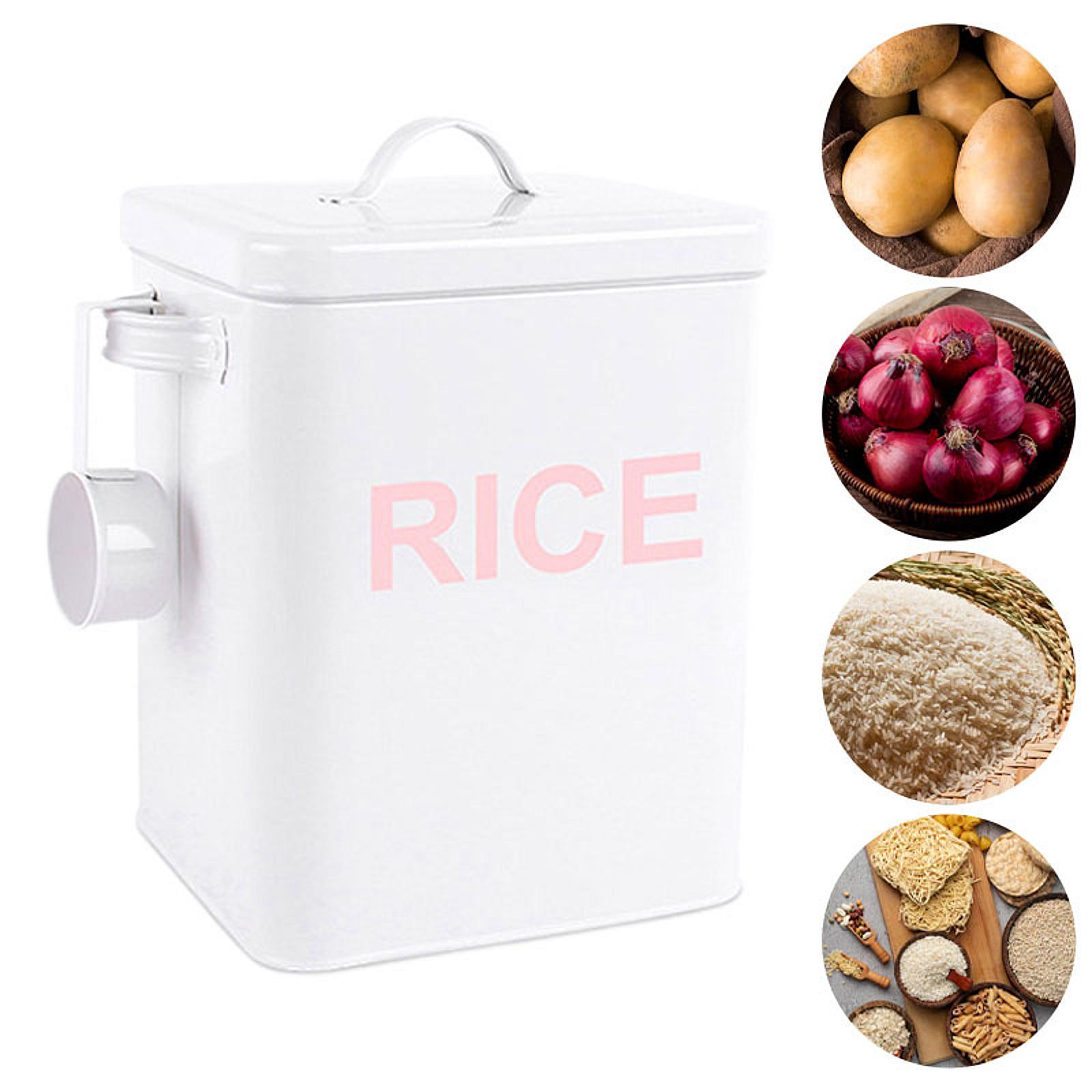 Kotak Penyimpanan Beras Logam  - Kitchen Baking Pantry ulasan dan harga
