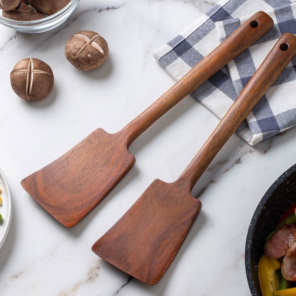 Spatula Masak Kayu Solid 34Cm  - Offset Spatula Set ulasan dan harga