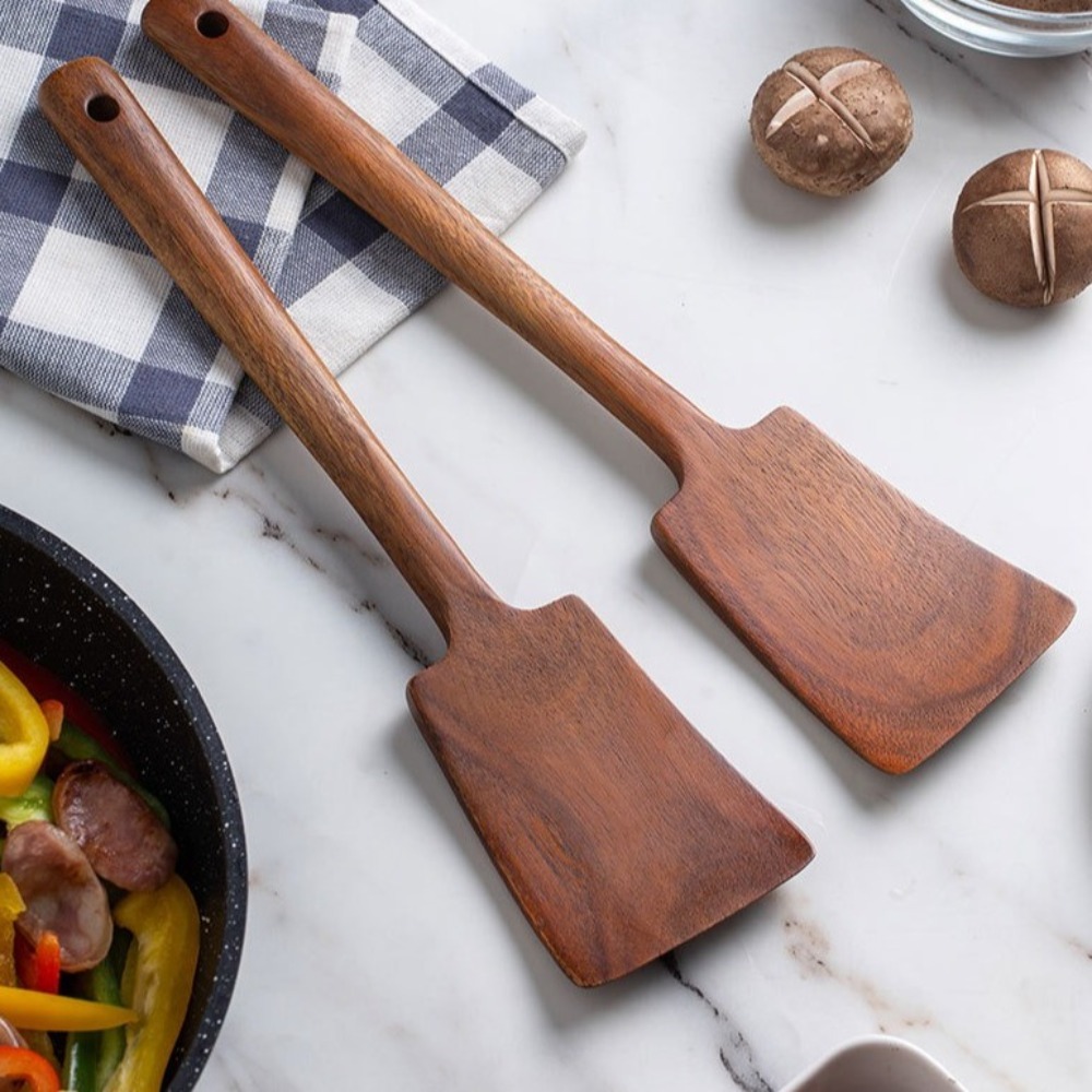 Spatula Masak Kayu Solid 34Cm  - Offset Spatula Set ulasan dan harga