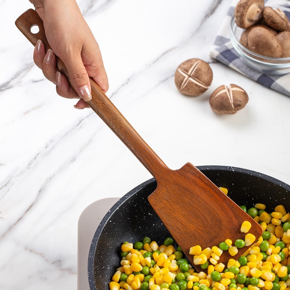 Spatula Masak Kayu Solid 34Cm  - Offset Spatula Set ulasan dan harga