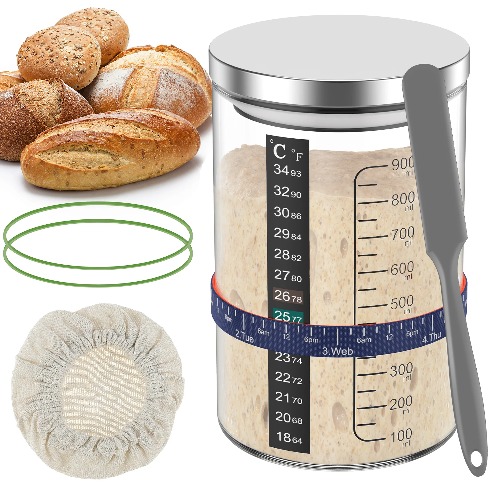 Toples Starter Sourdough 900ml - Kitchen Baking Soda ulasan dan harga